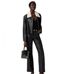 J. Crew Womens mid-rise bootcut pant in faux leather Size 30 Tall